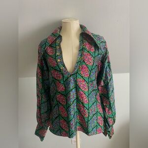 Monzini Funky Vintage 70’s Dagger Collar Button Down